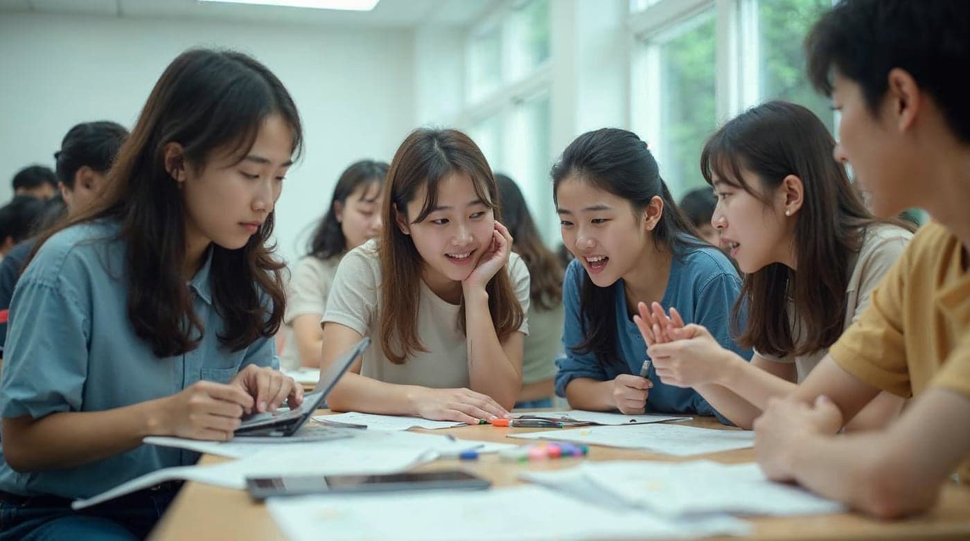 청소년 팀 토론 장면